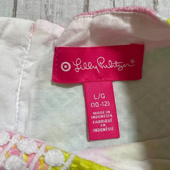 Lily Pulitzer For Target Fan Dance Flamingo Sleeveless Dress Girl Sz US L 10-12 - Picture 6 of 6